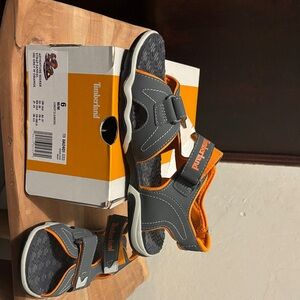 Timberland Kids Sandals in Gray and Orange